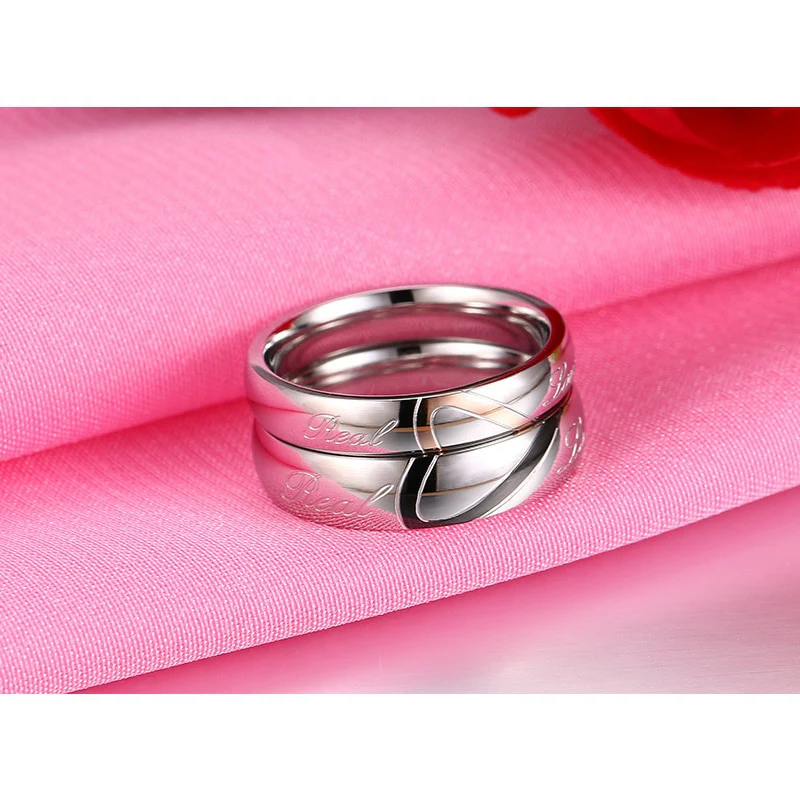 Aliança Coração Unido Real Love -  4mm e 5mm em Aço - Alianças de Namoro ou Compromisso (para Namorados) - REF00076 - Image 5