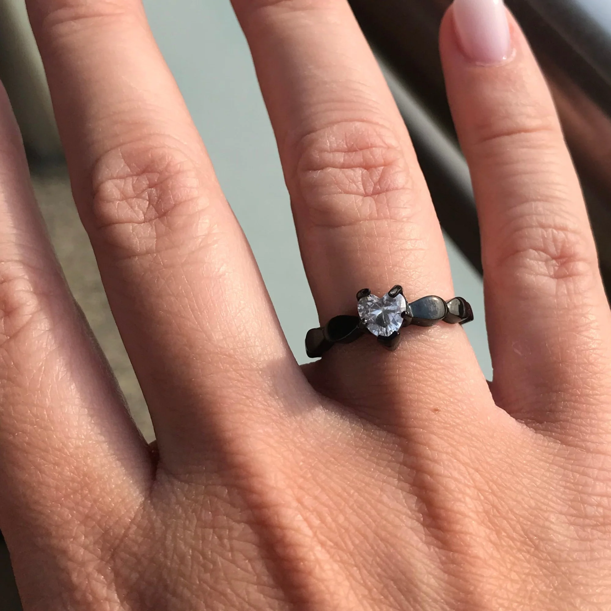 Anel de Noivado Solitário Coração Único em Aço - REF1195 - Image 12