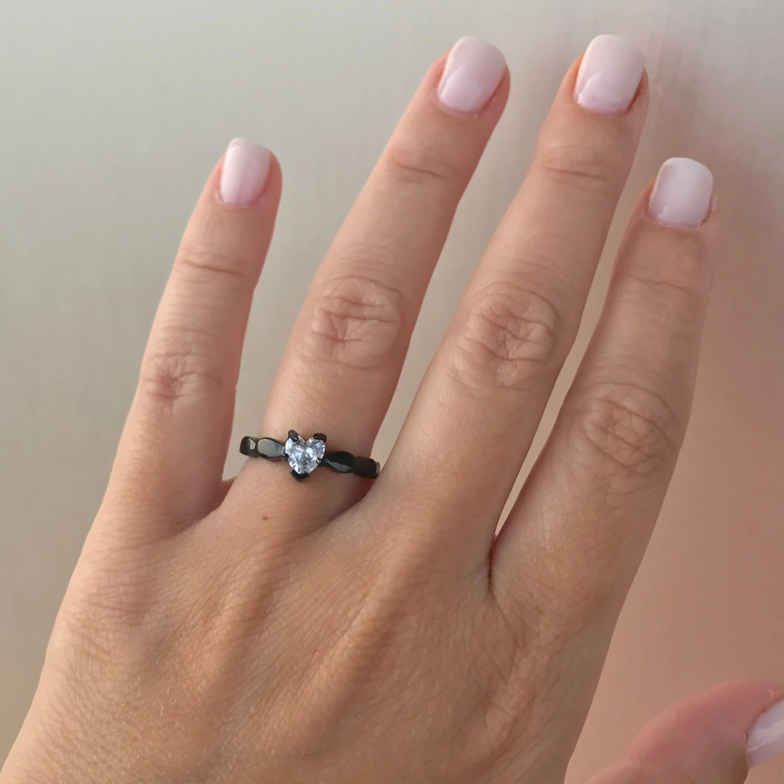 Anel de Noivado Solitário Coração Único em Aço - REF1195 - Image 5