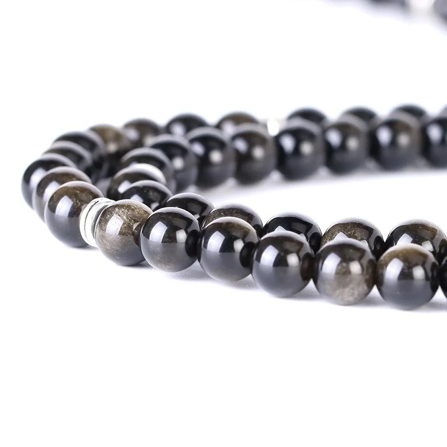 Japamala com Pedras Naturais Obsidiana e Pendente Árvore da Vida - REF1140 - Image 7