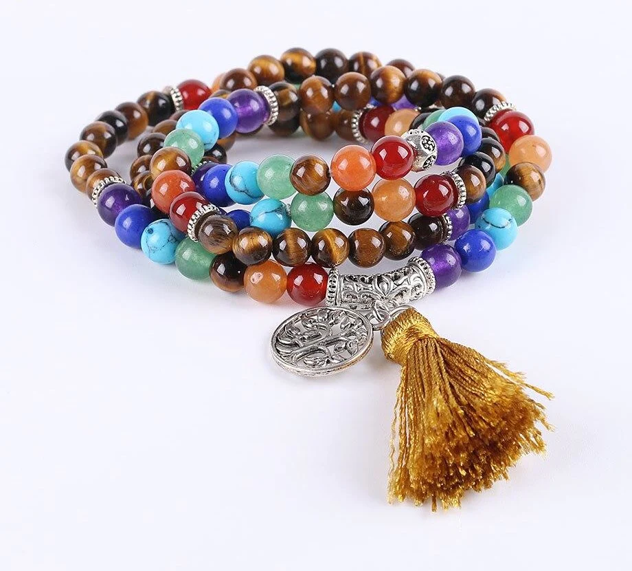 Japamala Olho de Tigre - Símbolo da Proteção contra Más Energias - Tassel e Árvore da Vida - REF1039 - Image 6