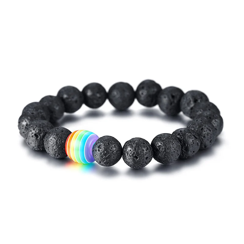 Pulseira Pedras Lava Vulcânica LGBTQIA+ - REF1348 - Image 3